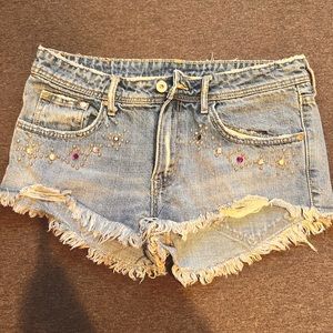 Divided low rise denim jeans with rhinestones